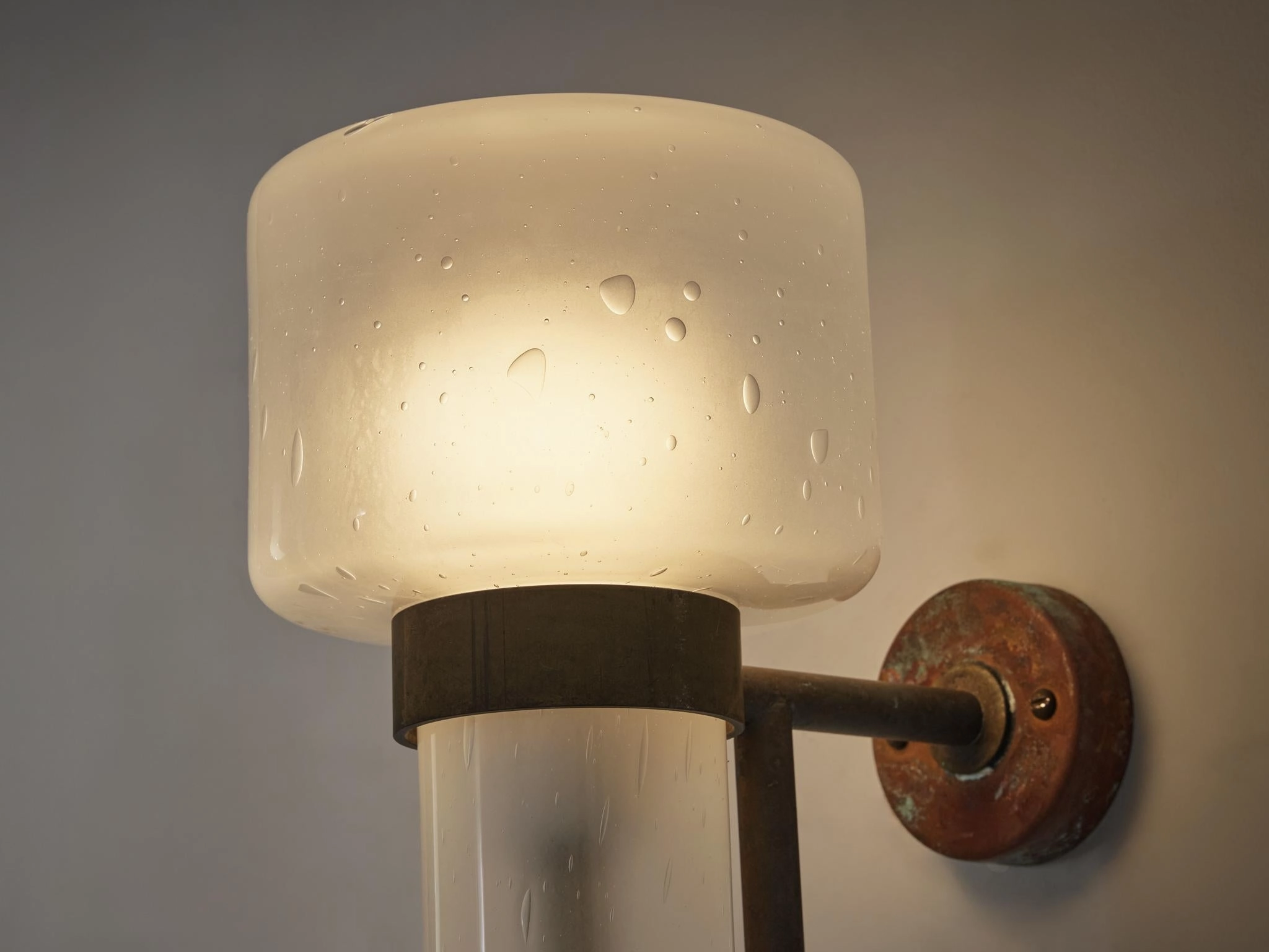 Hans-Agne Jakobsson Wall Light in Copper and Blown Glass