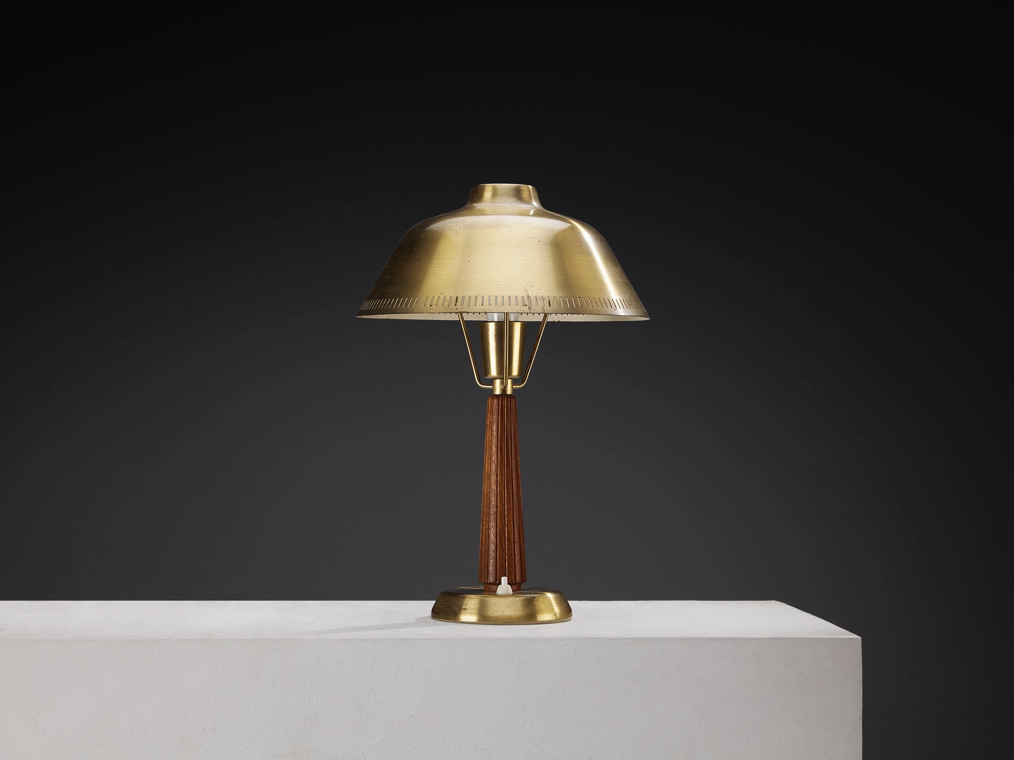 Hans Bergstrm for ASEA Table Lamp in Mahogany and Brass
