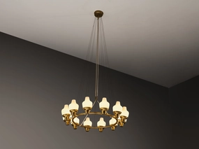 Hans Bergstrm for Atelj Lyktan Chandeliers in Brass and Frosted Glass Knife Set,Kitchen Knives