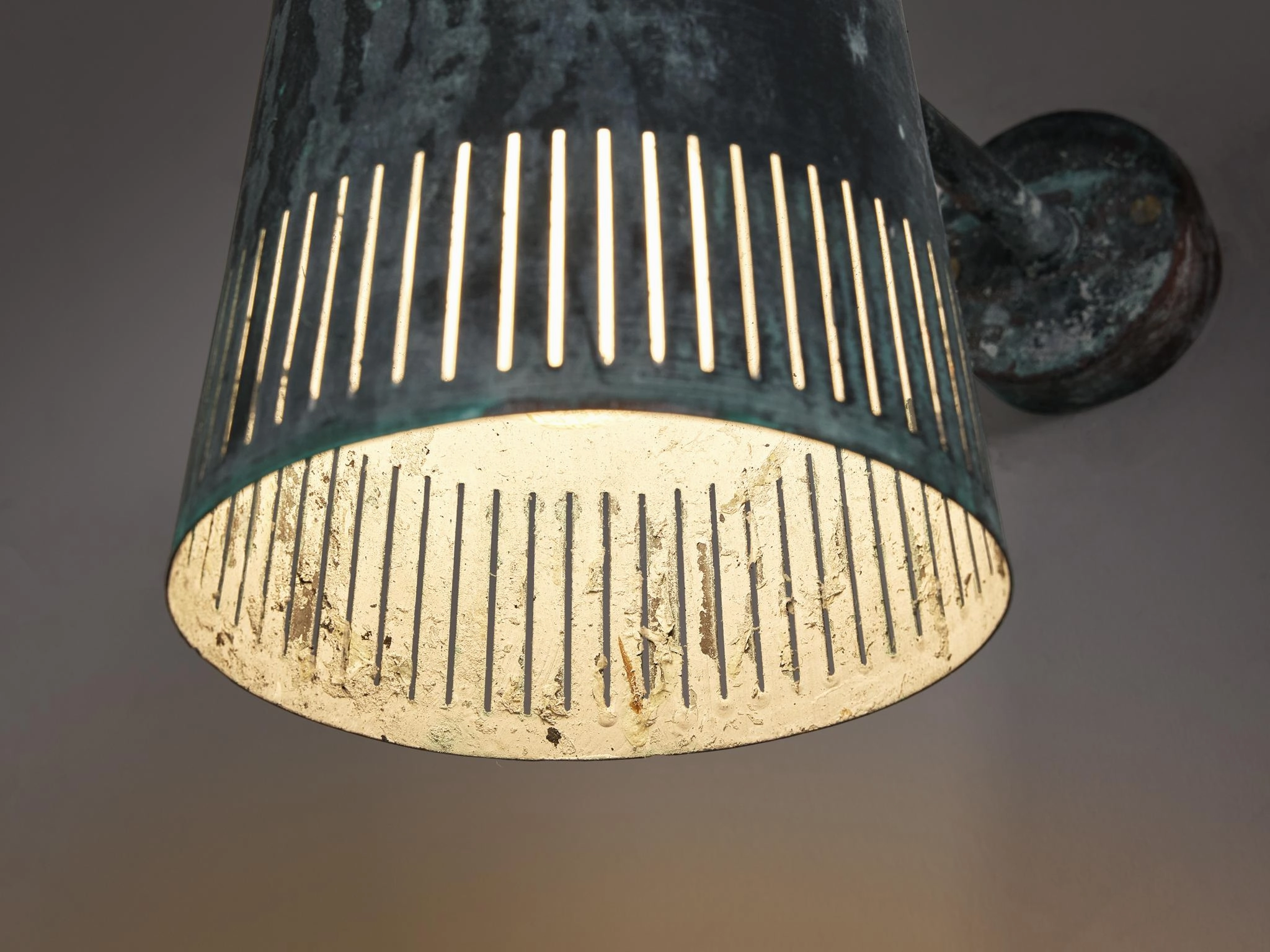 Hans Bergstrm for Atelj Lyktan Wall Light in Patinated Copper