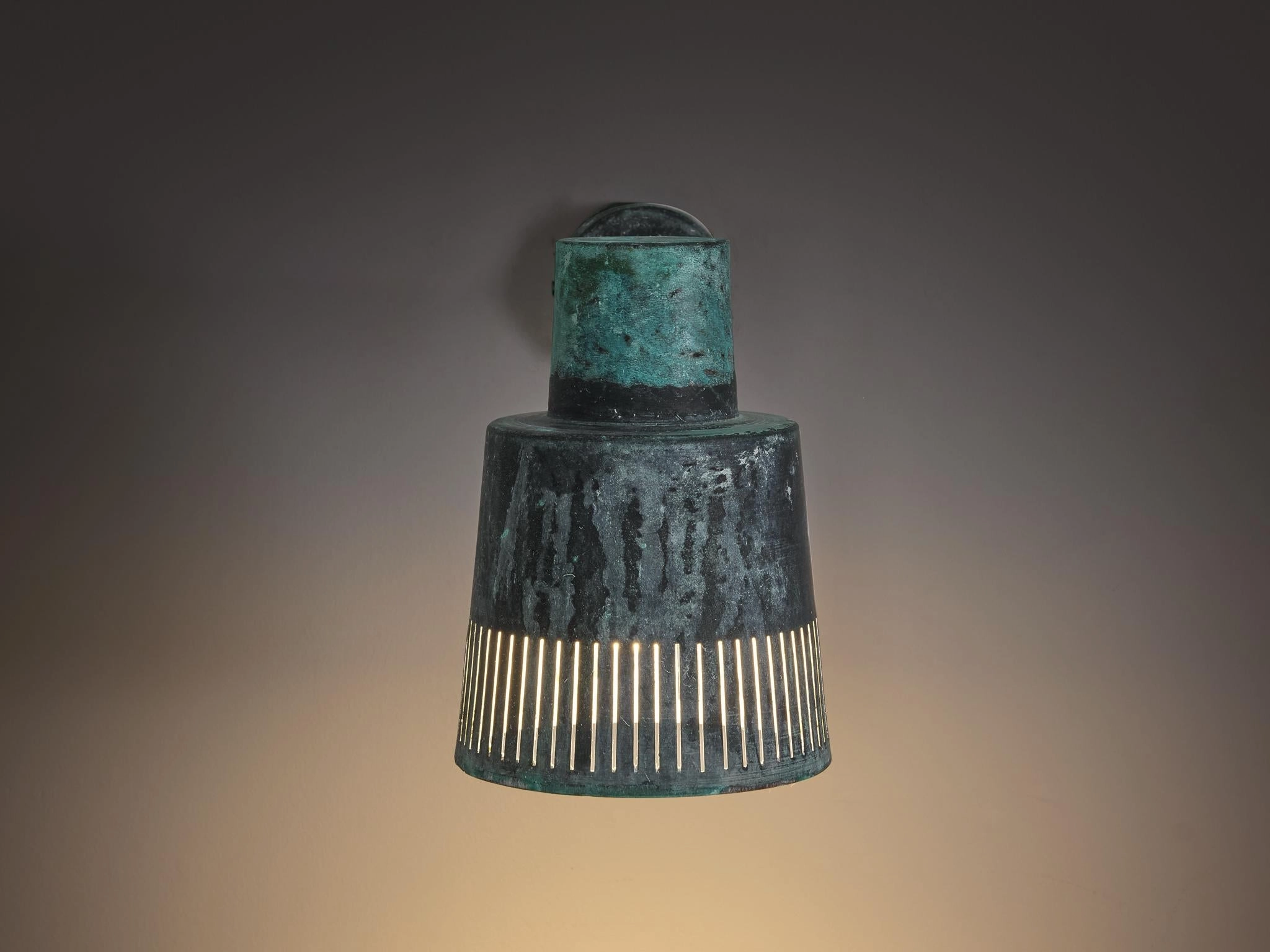 Hans Bergstrm for Atelj Lyktan Wall Light in Patinated Copper