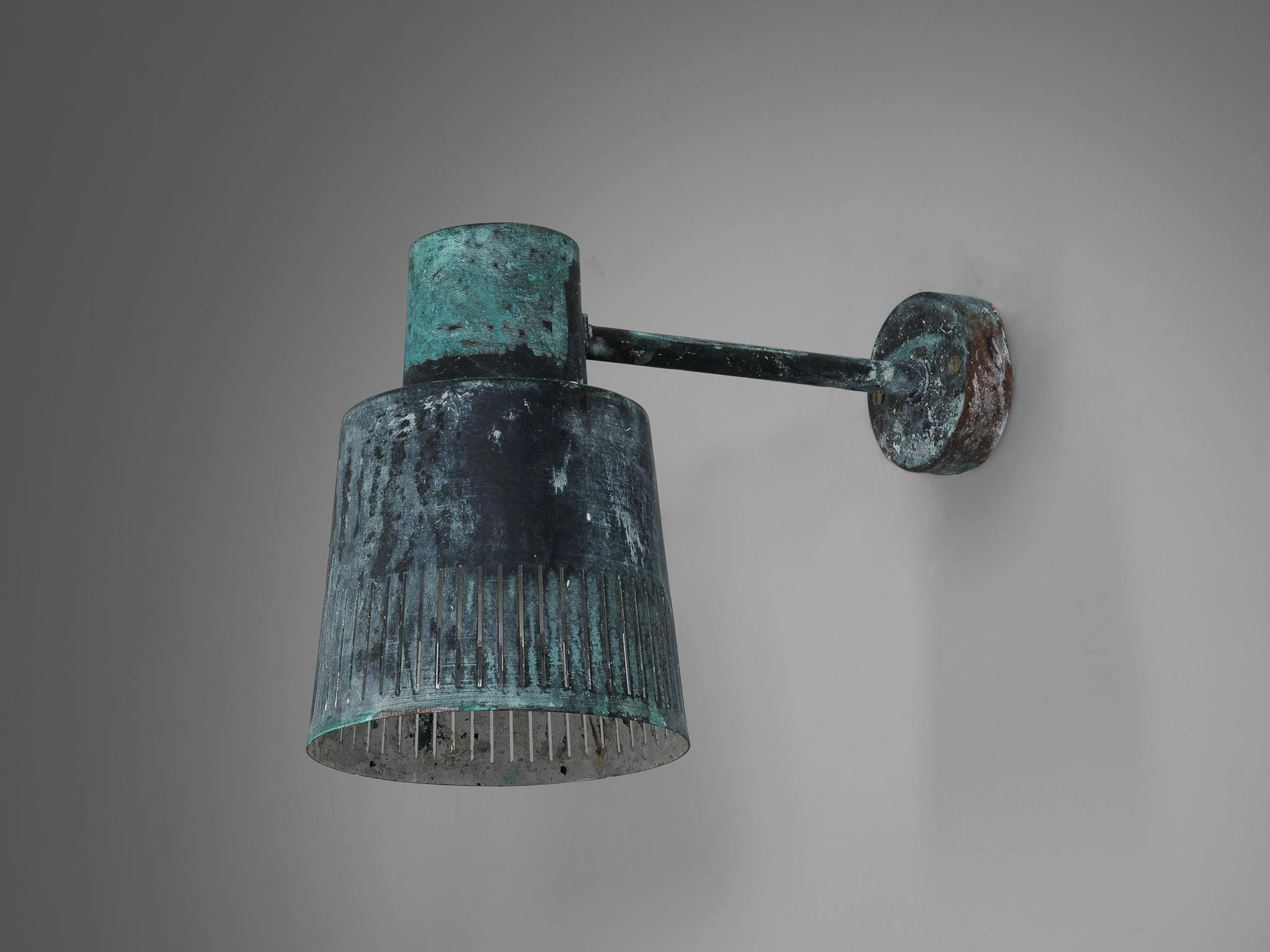 Hans Bergstrm for Atelj Lyktan Wall Light in Patinated Copper