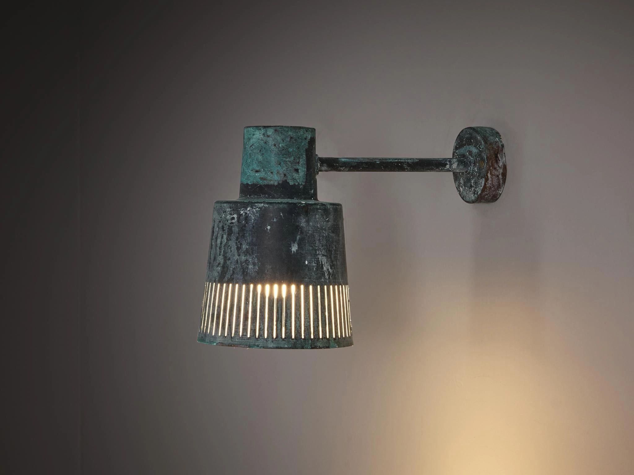 Hans Bergstrm for Atelj Lyktan Wall Light in Patinated Copper