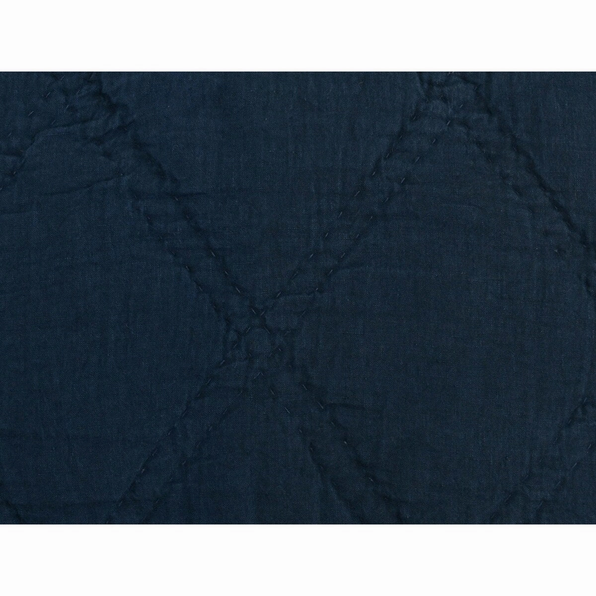 Hara 26 Inch Hand Quilted Standard Pillow Sham, Polyester Fill, Dark Blue
