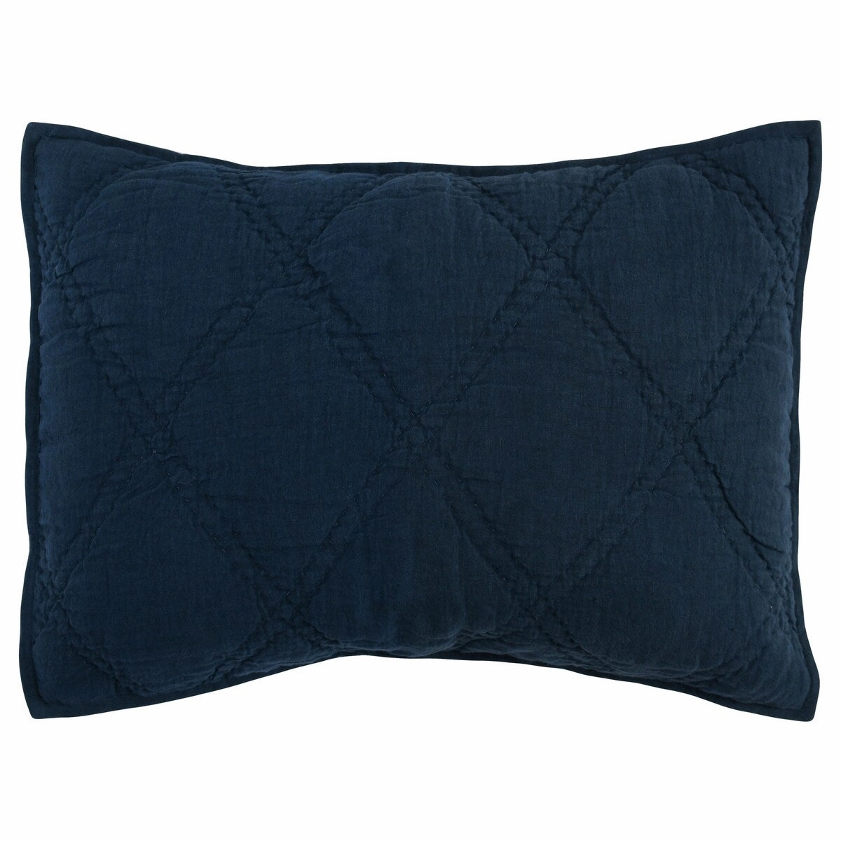 Hara 26 Inch Hand Quilted Standard Pillow Sham, Polyester Fill, Dark Blue pillowcases,cotton pillow covers,bed linen
