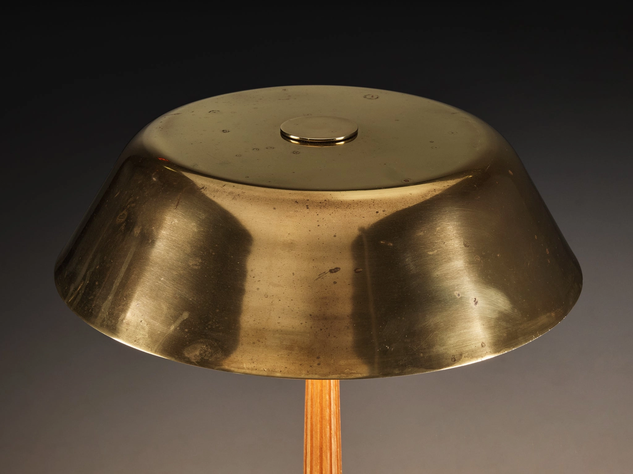 Harald Notini for Bhlmarks Table Lamp in Brass and Mahogany