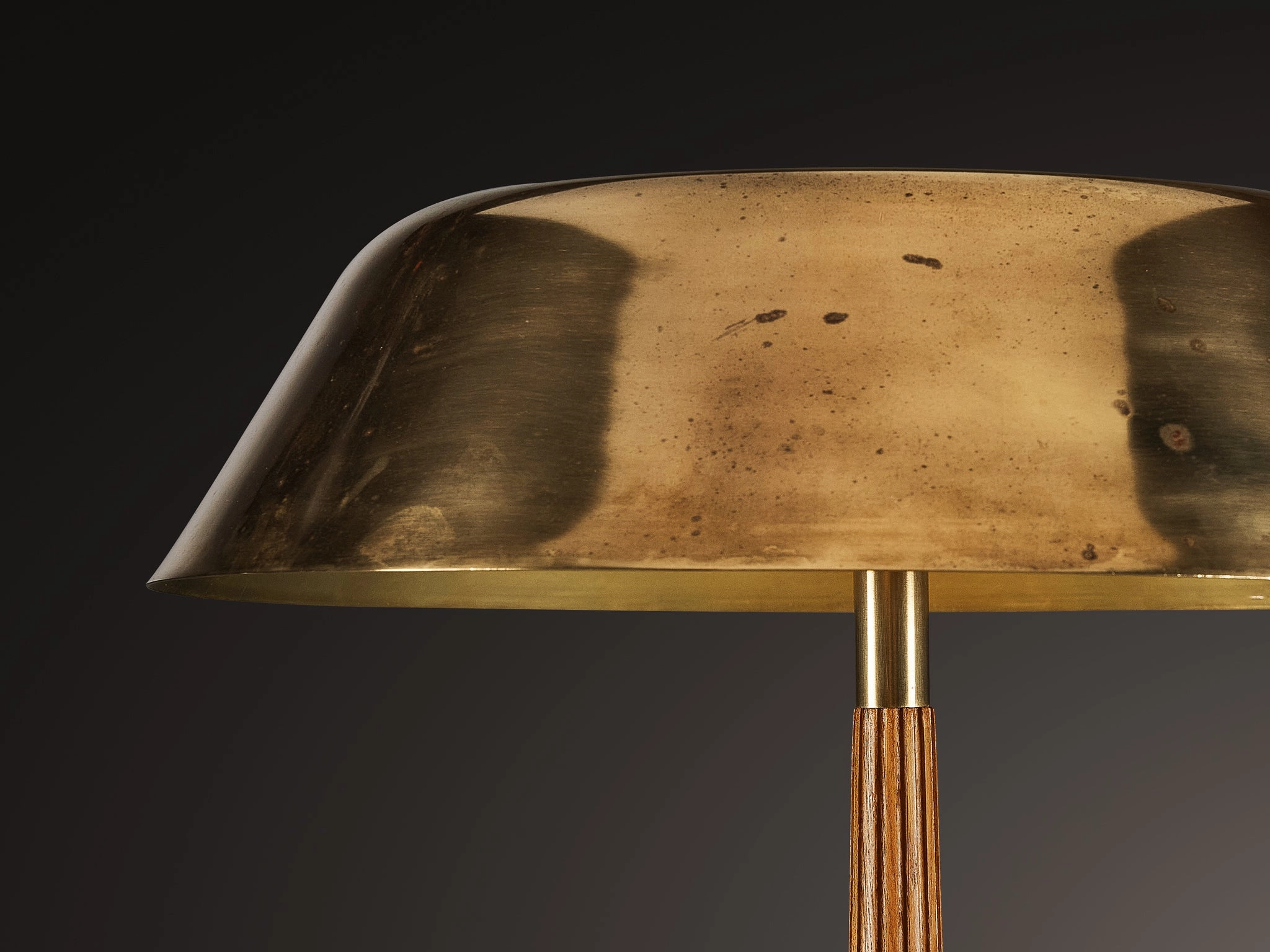 Harald Notini for Bhlmarks Table Lamp in Brass and Mahogany