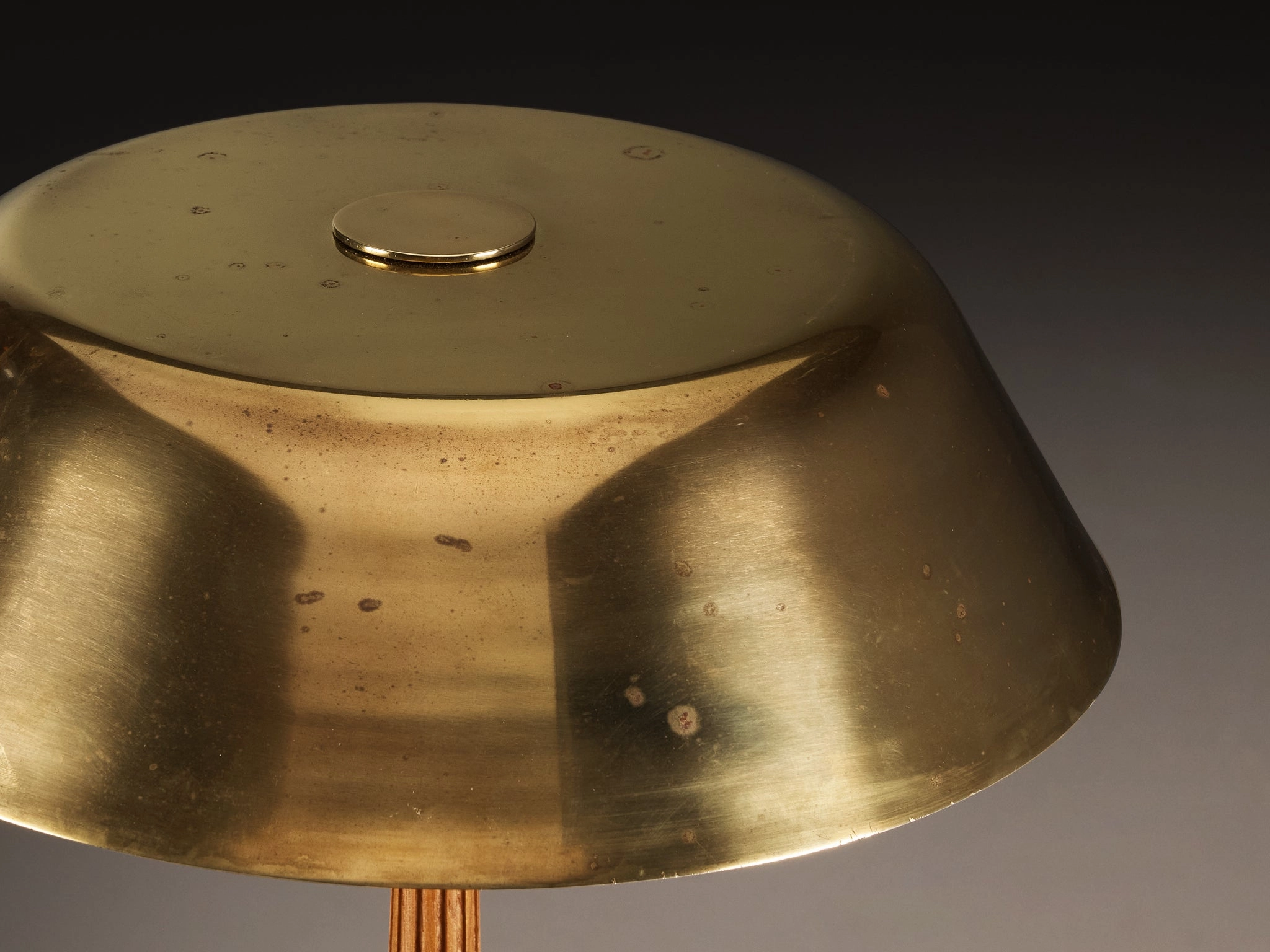 Harald Notini for Bhlmarks Table Lamp in Brass and Mahogany