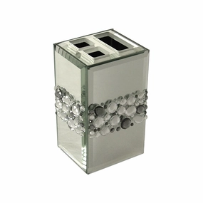 Harlow Tooth Brush Holder - Silver Mirror - N/A Toothbrush Holder,Bathroom Organizer