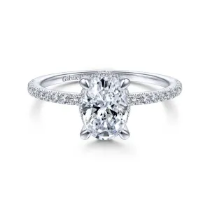 Hart - 14K White Gold Hidden Halo Oval Diamond Engagement Ring (Setting Only)
