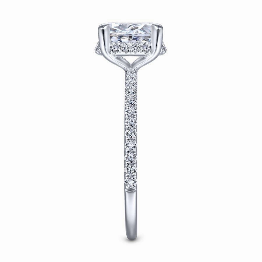 Hart - 14K White Gold Hidden Halo Oval Diamond Engagement Ring (Setting Only)