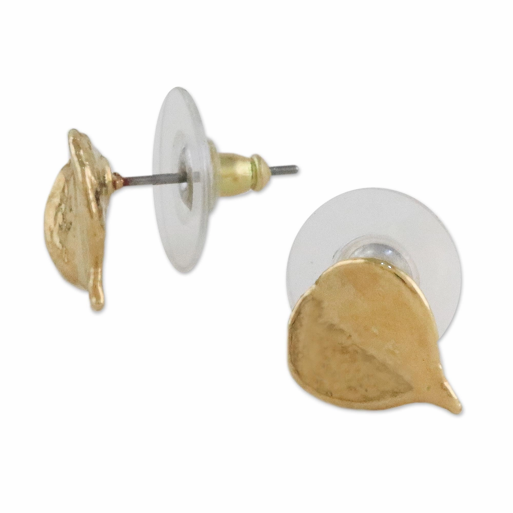 Heartfelt Nature Gold Heart Leaf Earrings