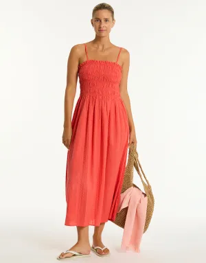 Heatwave Bandeau Dress - Flame