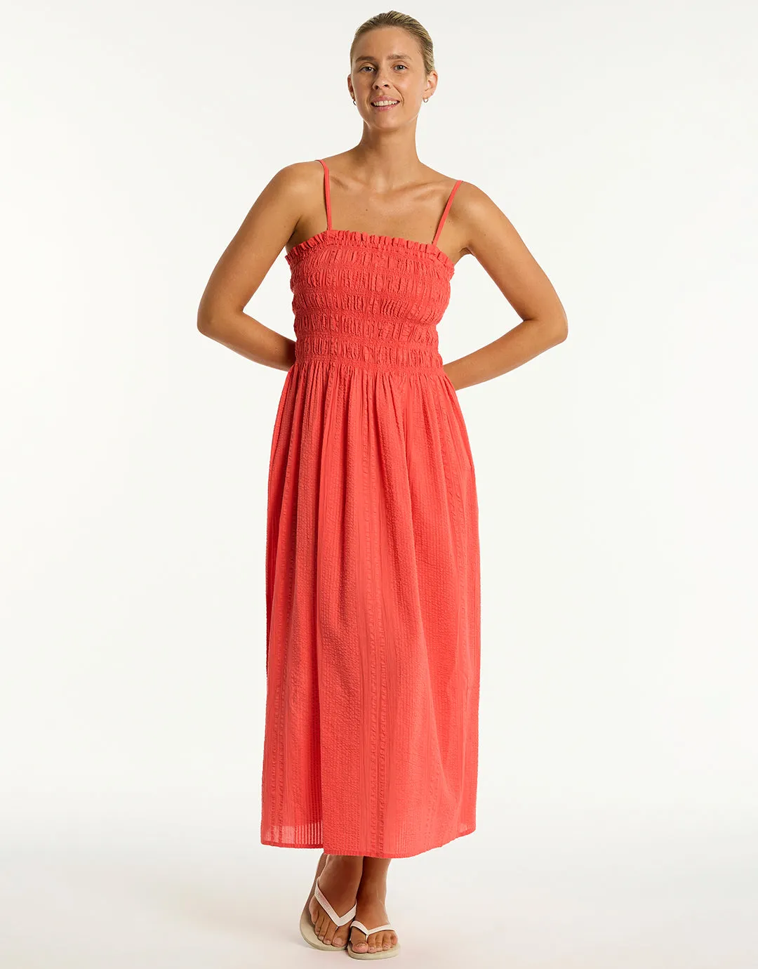 Heatwave Bandeau Dress - Flame