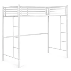 Heavy Duty Loft Bed Frame with 2 Ladders | Metal Loft Bed Twin Size bed frame, queen bed