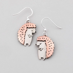 Hedgehog Mixed Metal Earrings