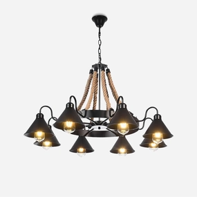 Hemp Rope Industrial Horn Chandelier chandelier,ceiling light,decorative lighting