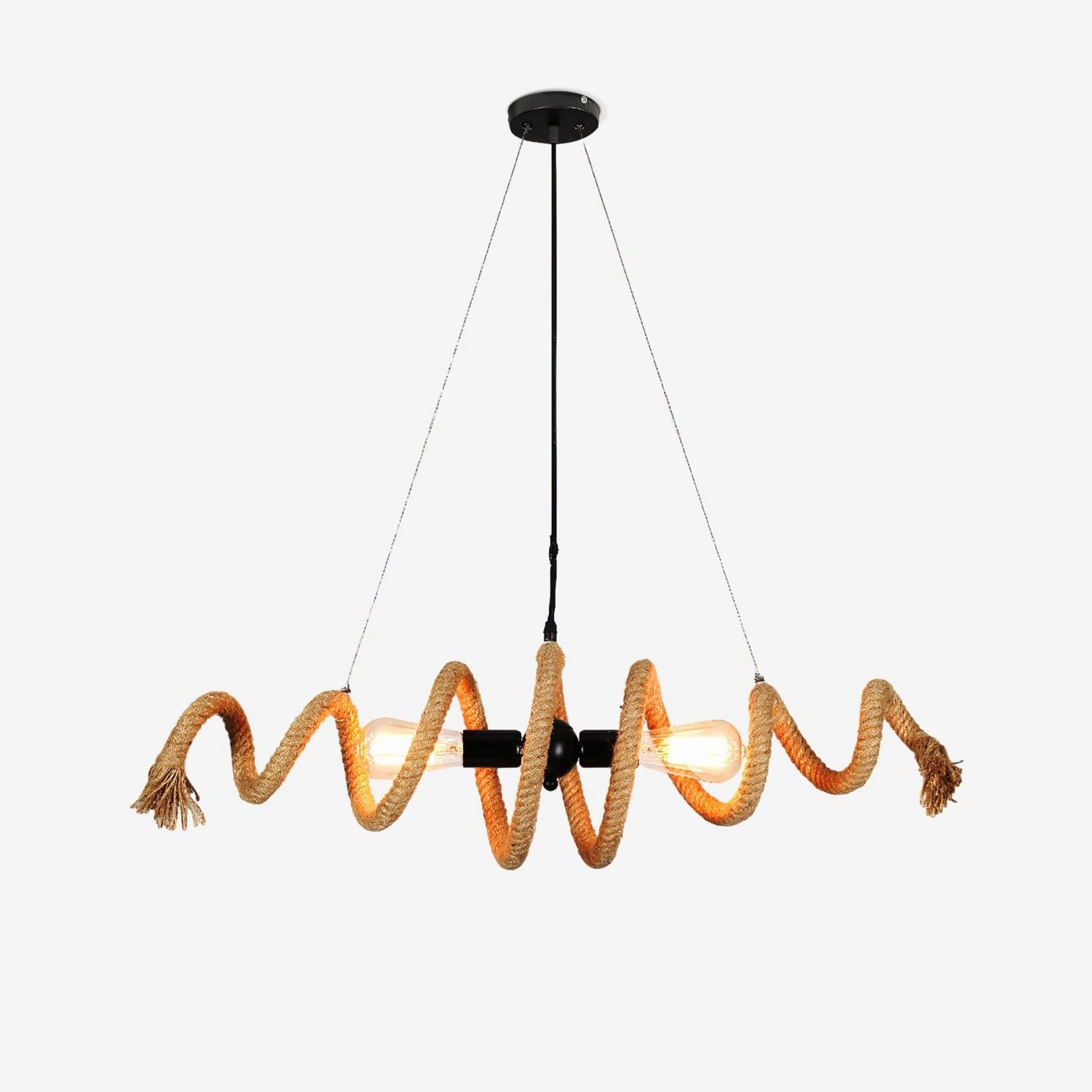 Hemp Rope Industrial Spiral Chandelier chandelier,ceiling light,decorative lighting