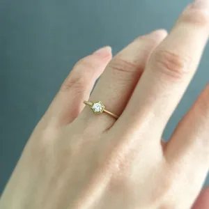 Hexagon 0.16ct White Diamond Ring