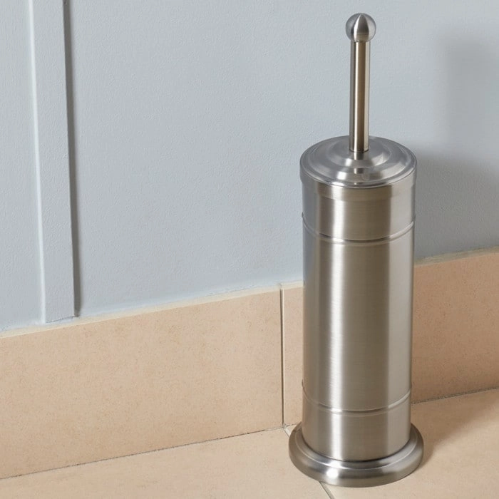 Hideaway Toilet Brush with Heavy Weight Stainless Steel Handle