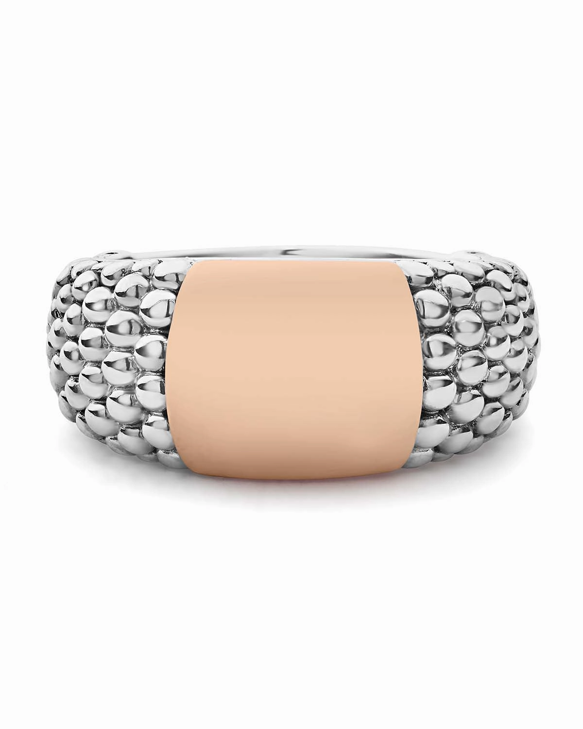 High Bar Rose Gold Station Caviar Ring