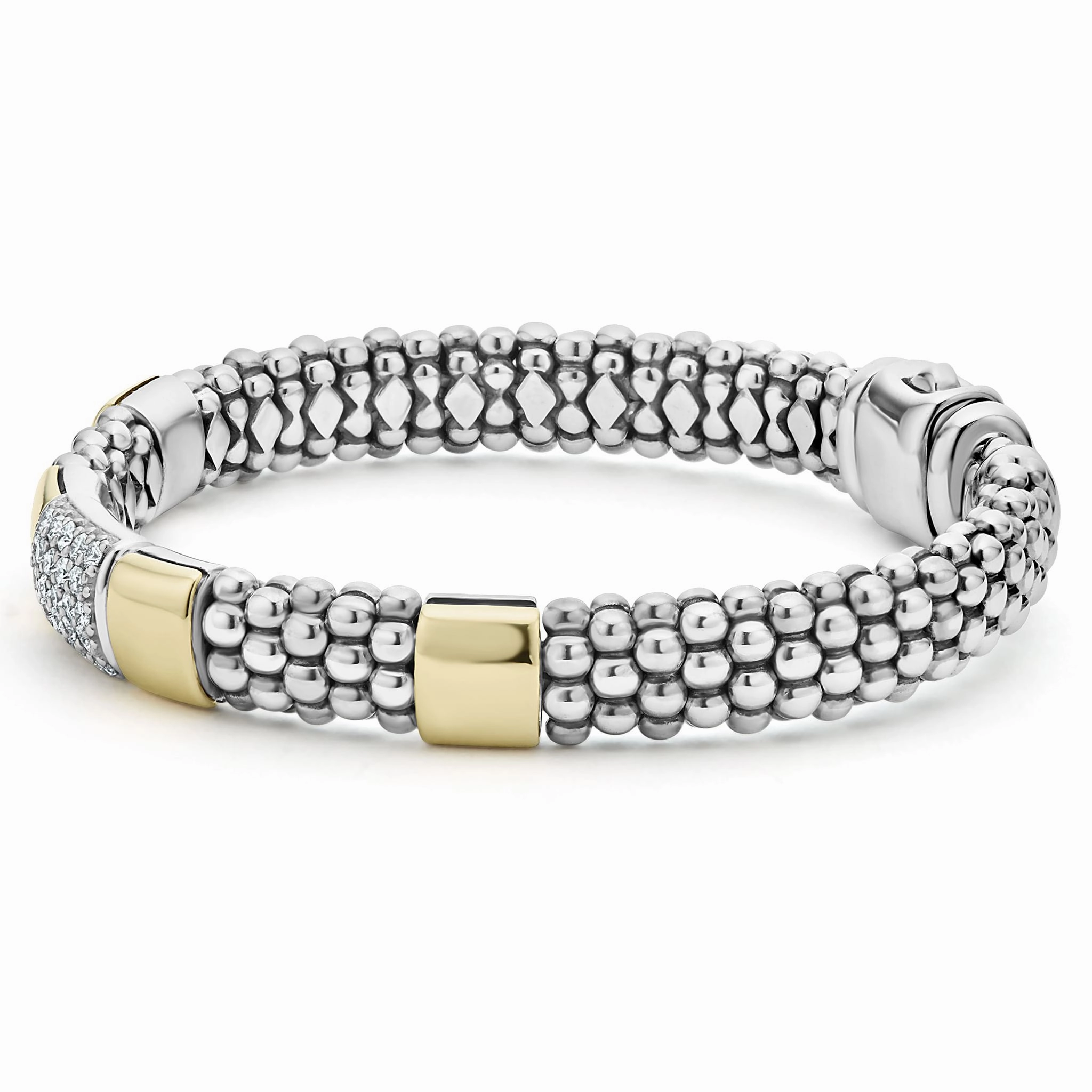 High Bar Two-Tone Diamond Bracelet | 9mm
