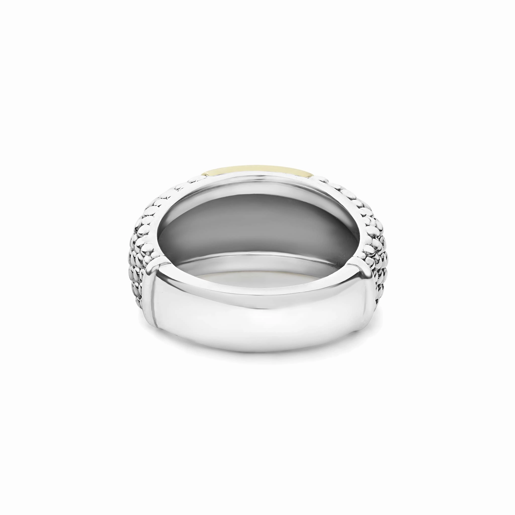 High Bar Two-Tone Station Caviar Ring