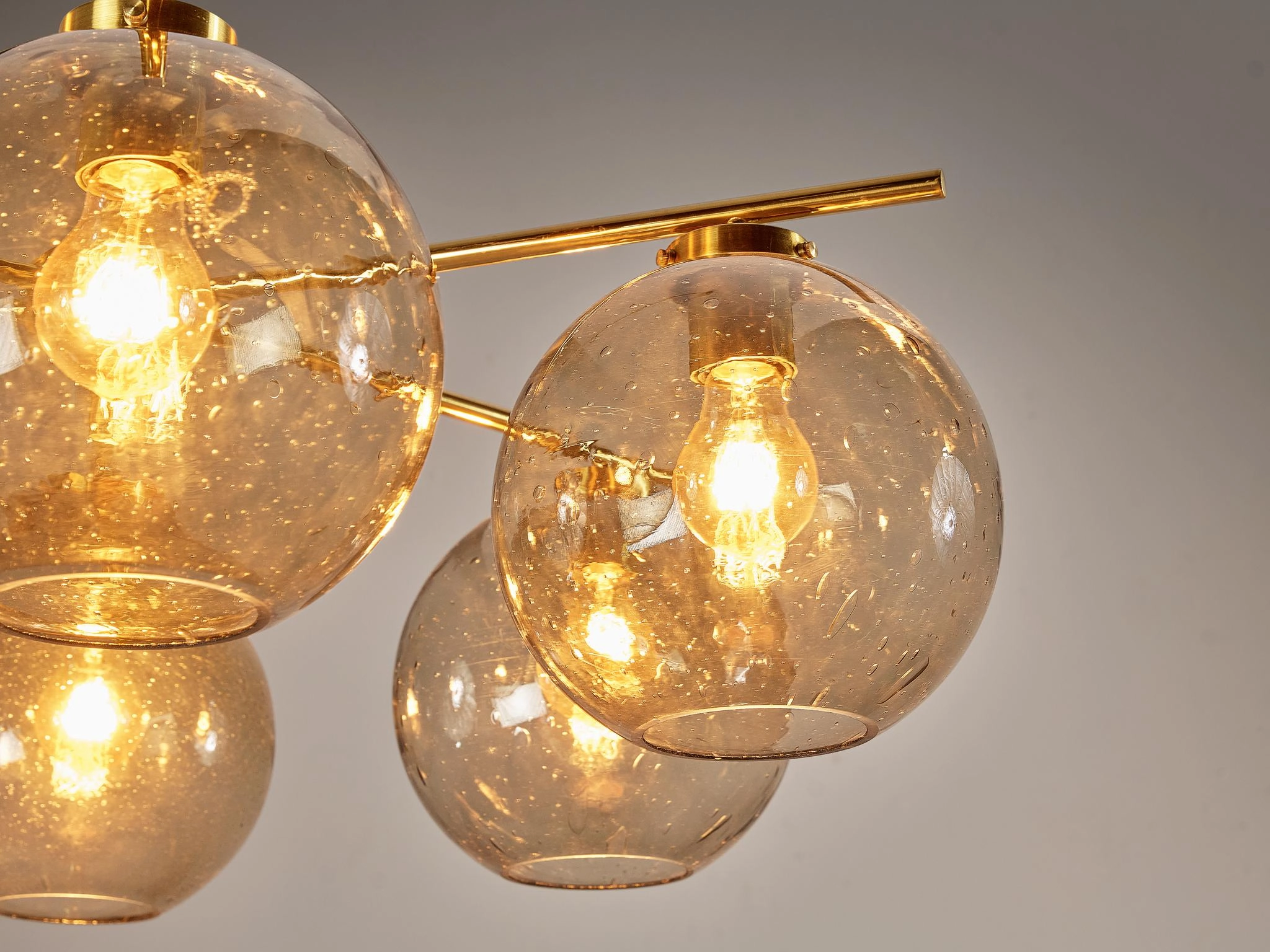Holger Johansson for Westal Chandeliers in Brass and Smoked Glass