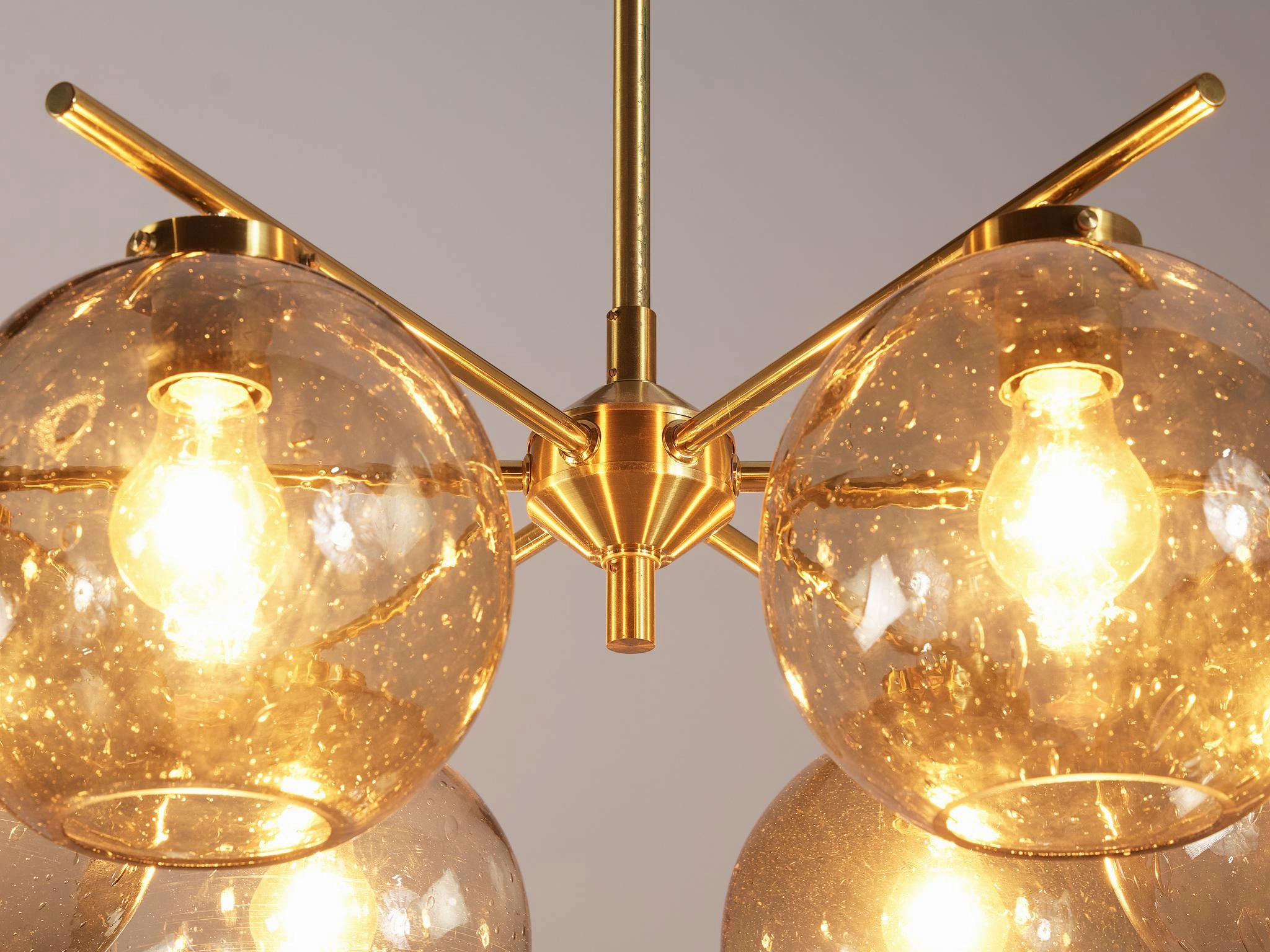 Holger Johansson for Westal Chandeliers in Brass and Smoked Glass