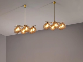 Holger Johansson for Westal Chandeliers in Brass and Smoked Glass Knife Set,Kitchen Knives