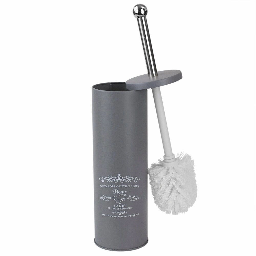 Home Basics Paris Matte Grey Toilet Brush and Holder Toilet Brush,Bathroom Cleaner