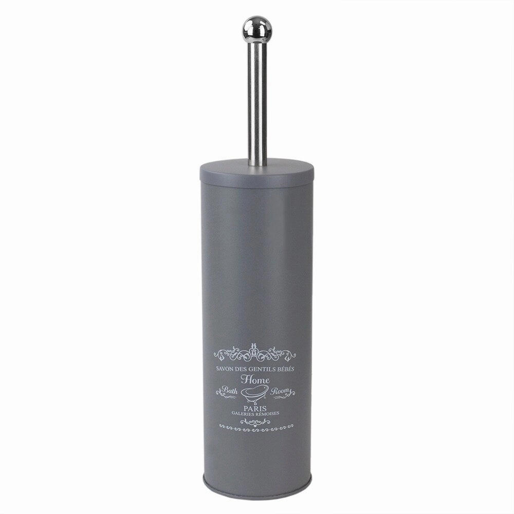 Home Basics Paris Matte Grey Toilet Brush and Holder