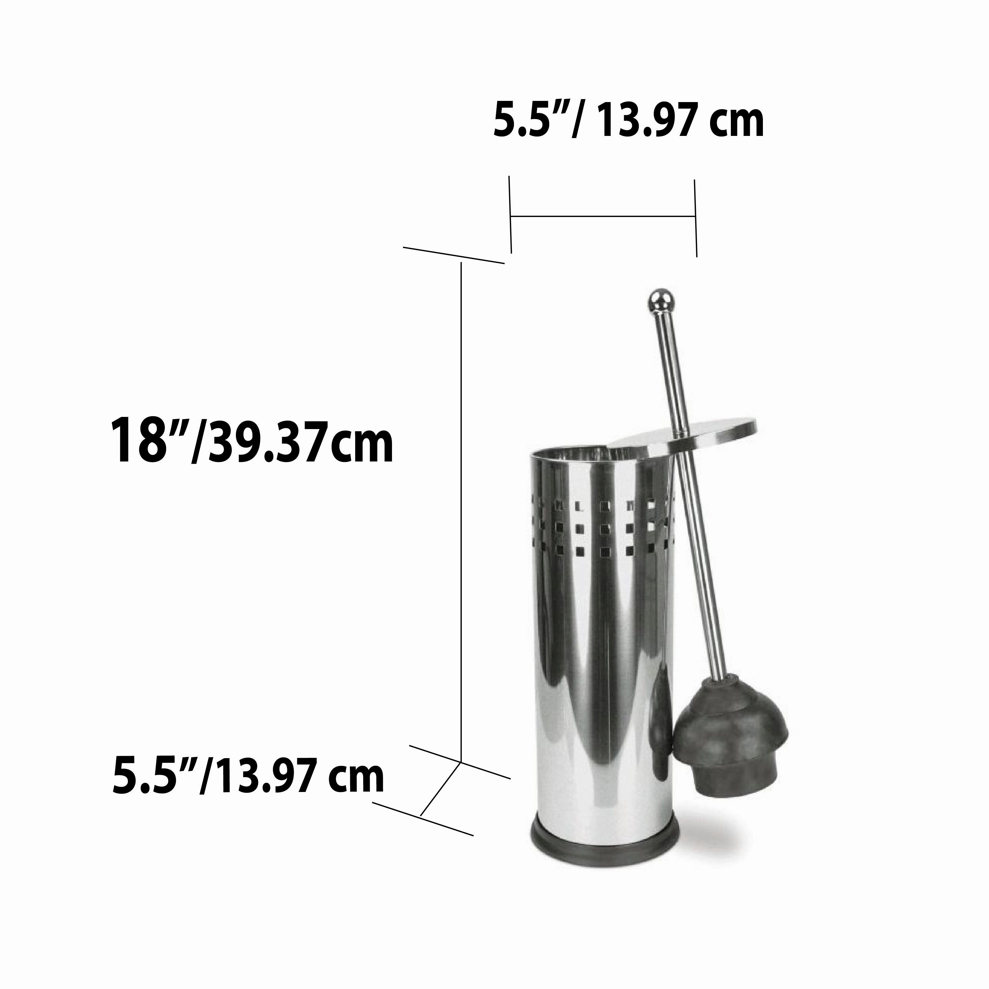 Home Basics Stainless Steel Toilet Plunger and Holder