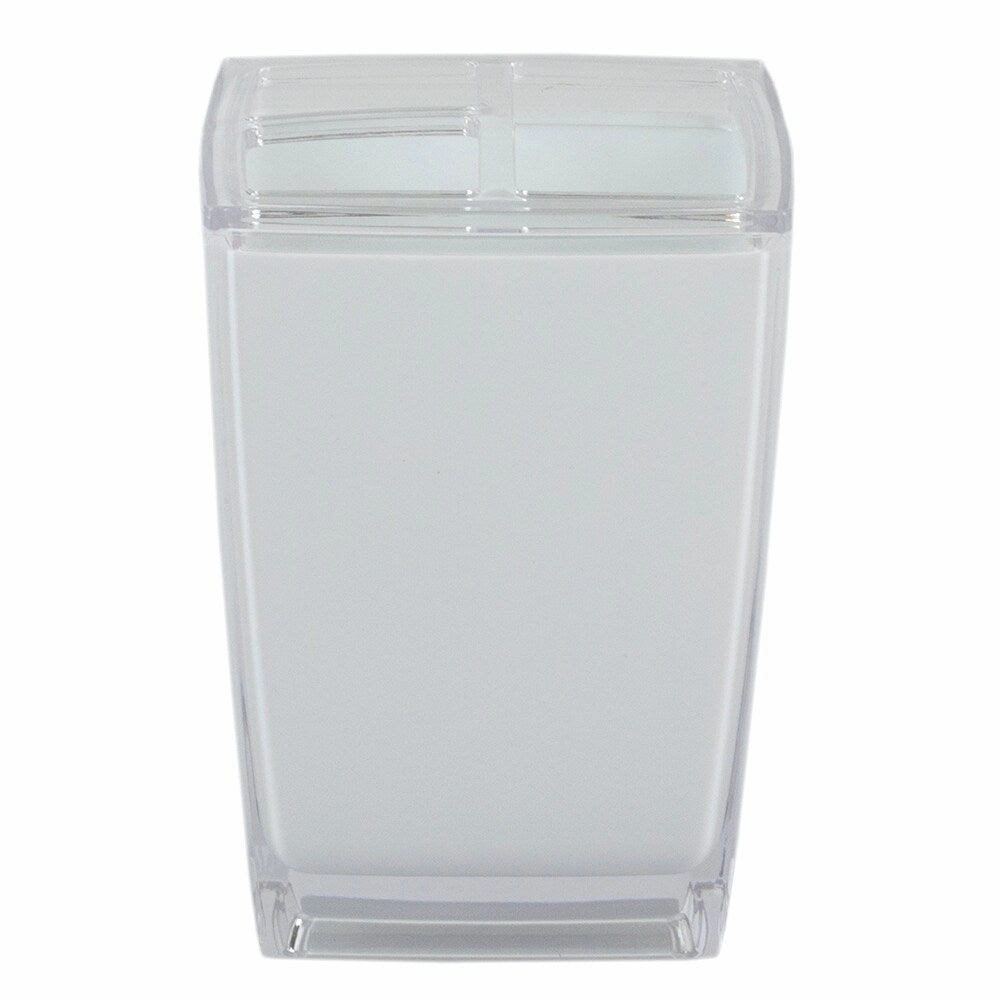 Home Basics White Plastic Toothbrush Holder