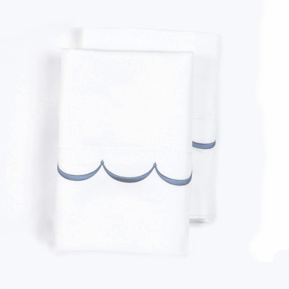 Home Sweet Home Collection 600TC Cotton Scallop Embroidery Pillowcase OR Euro Sham Set