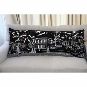 HomeRoots 35" Black Aspen Nighttime Skyline Lumbar Decorative Pillow pillows,bed pillow,sleeping cushion