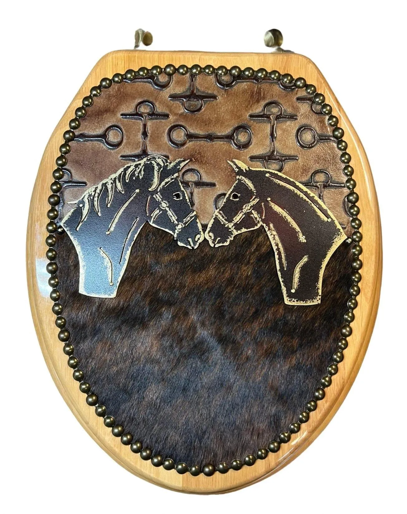 Horses & Cowhide Toilet Seat bathroom furniture, vanity cabinet