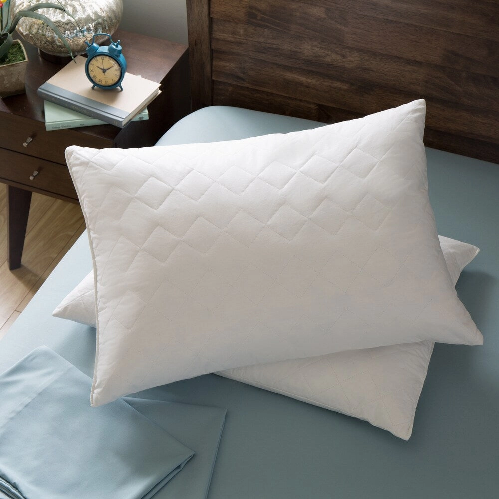Hotel Madison 230 Thread Count Quilted Feather Pillow (Set of 2) pillows,bed pillow,sleeping cushion
