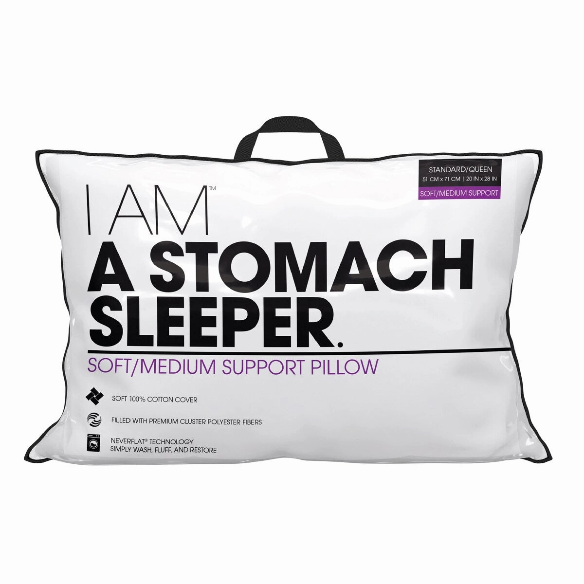 I AM A Stomach Sleeper - White pillows,bed pillow,sleeping cushion