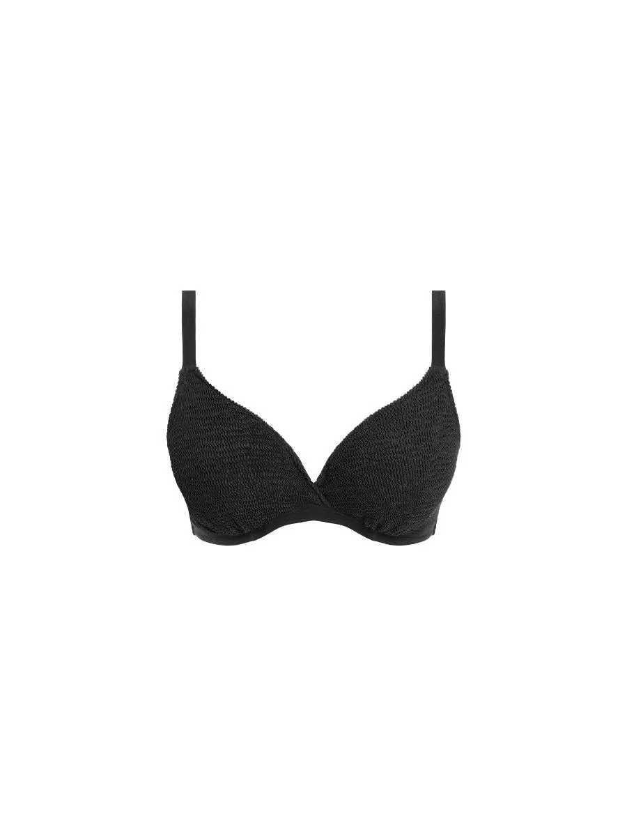 Ibiza Waves Plunge Bikini Top - Black