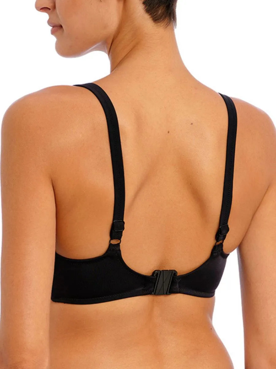 Ibiza Waves Plunge Bikini Top - Black
