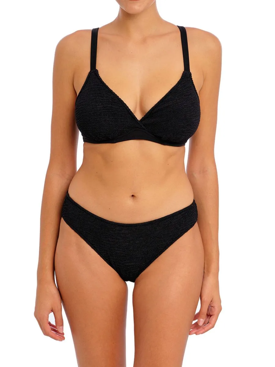 Ibiza Waves Plunge Bikini Top - Black