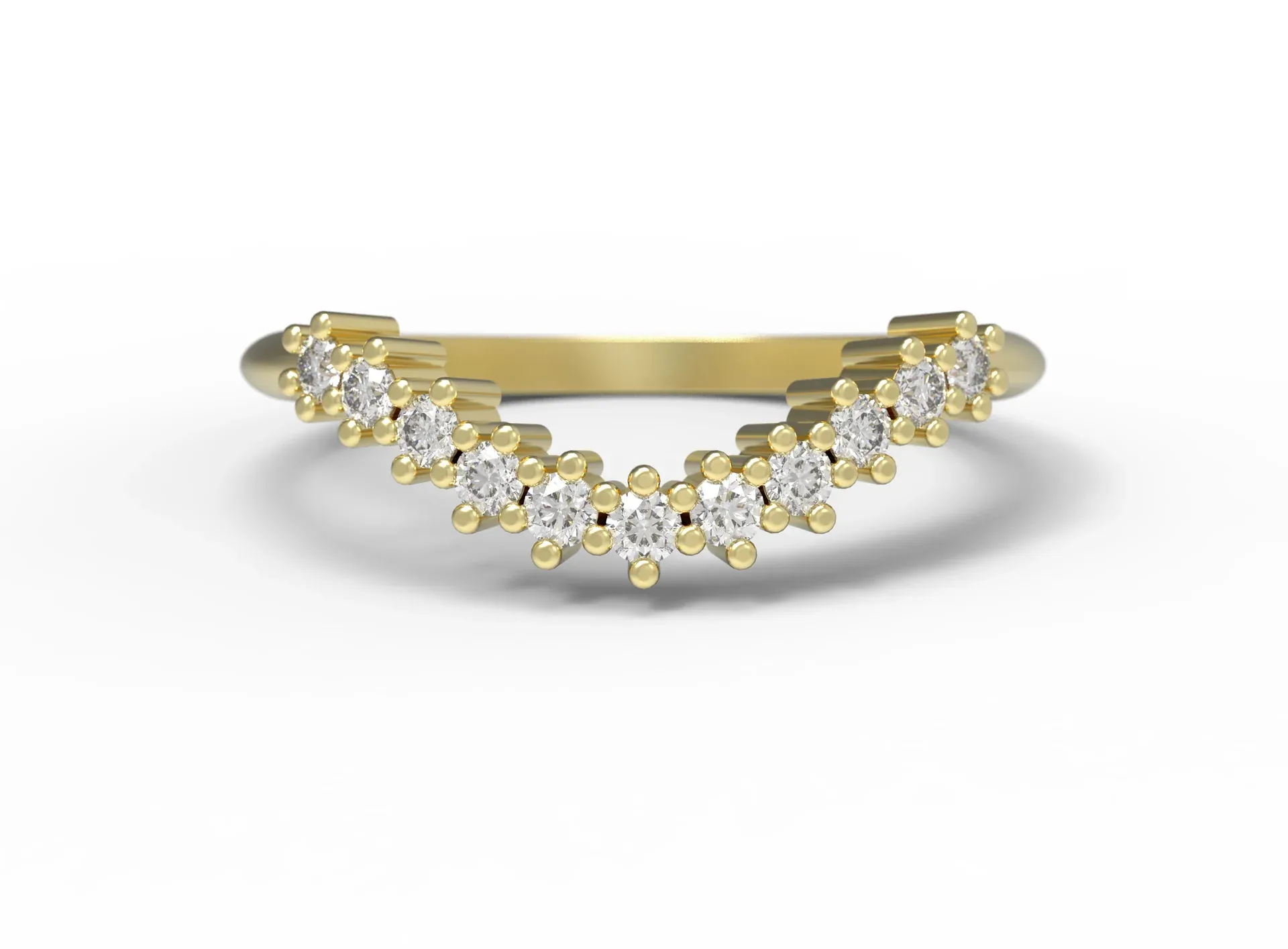 'Ida' Diamond Curved Band