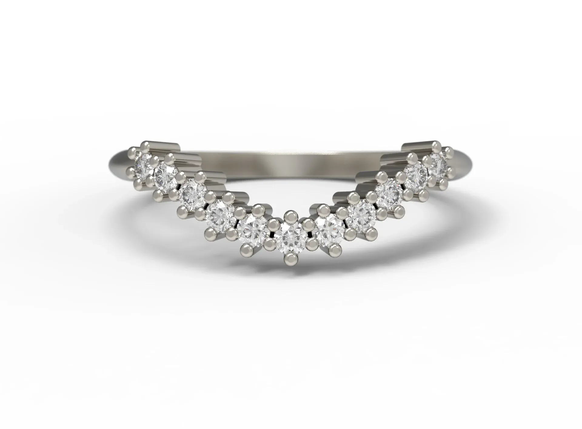 'Ida' Diamond Curved Band