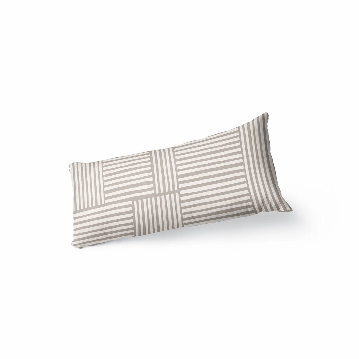 IDA TAUPE Body Pillow By Kavka Designs - Taupe, Ivory