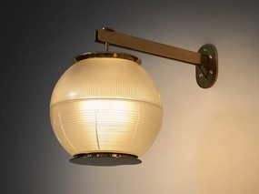 Ignazio Gardella for Azucena 'Doppio Vetro' Wall Light in Glass and Brass Knife Set,Kitchen Knives
