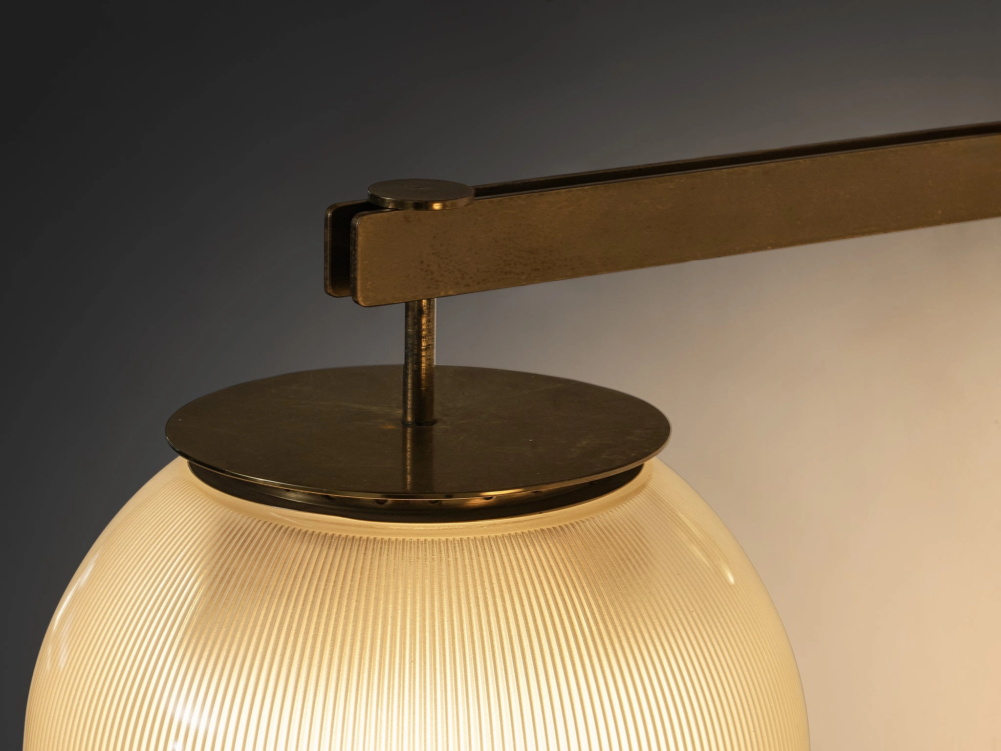 Ignazio Gardella for Azucena 'Doppio Vetro' Wall Light in Glass and Brass