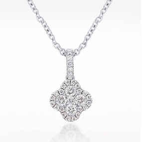 Illusion 0.28ct Diamond White Gold Necklace