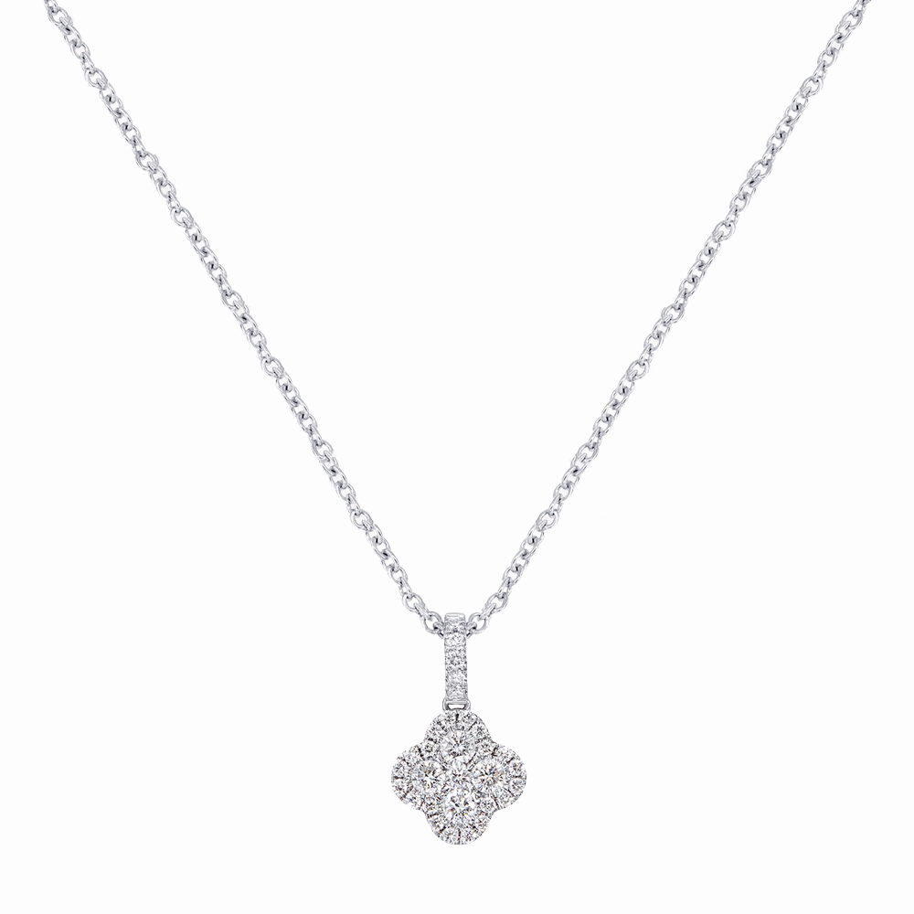Illusion 0.28ct Diamond White Gold Necklace