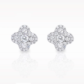 Illusion 18ct White Gold 0.80ct Diamond Earrings